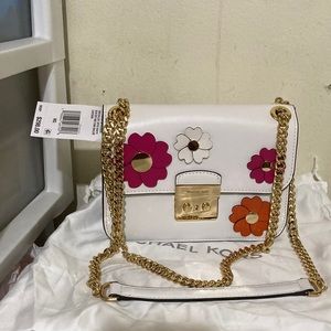 Michael Kors Flora Appliqué Sloan EDT MD CHN Shldr leather bag